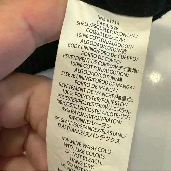 Armani Exchange velvet Black Moto zipped women's jacket pockets, size M - Picture 8 of 9